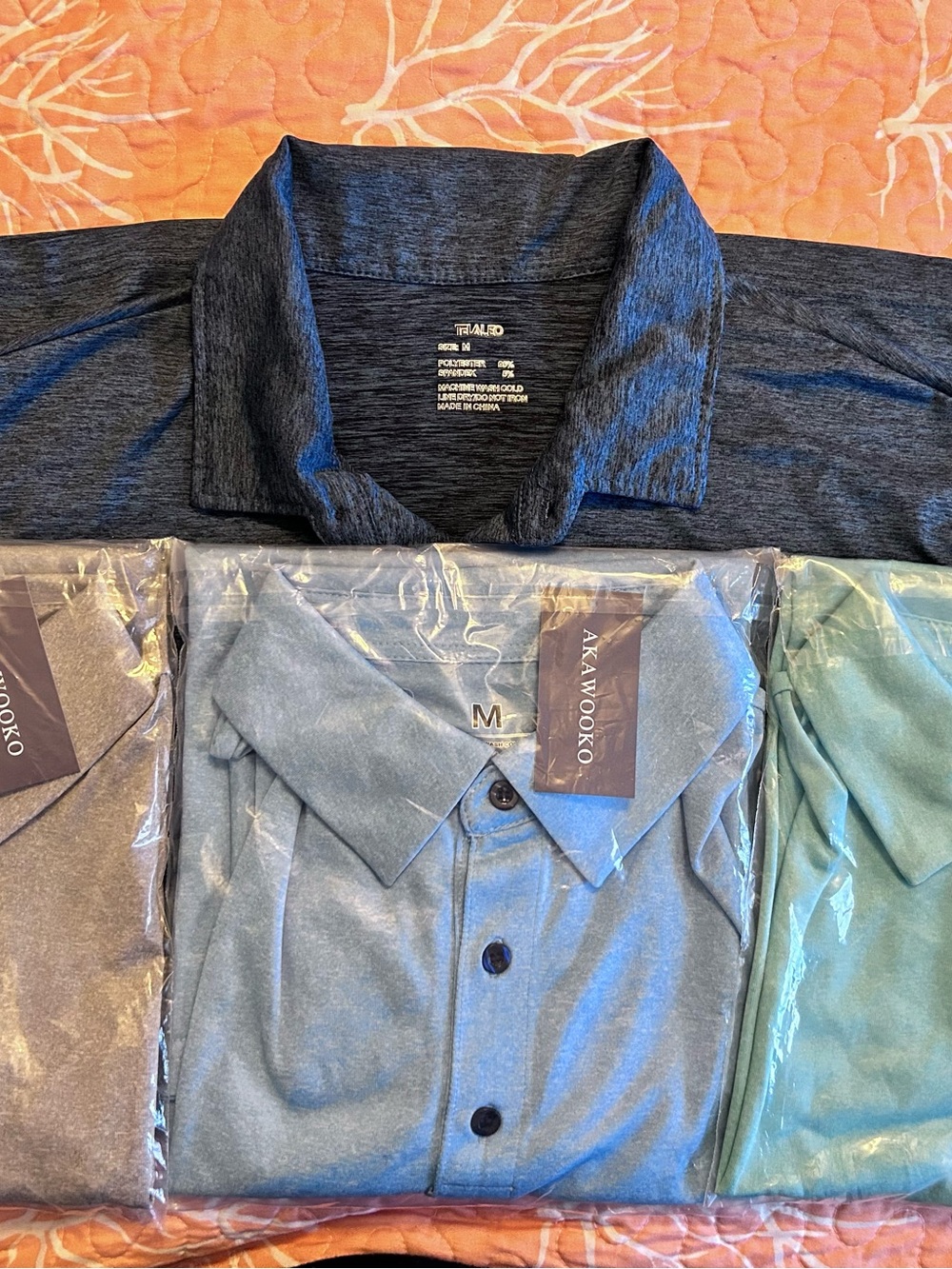 Men's Casual Button-Down Shirt - Blue Heather (large & medium)
